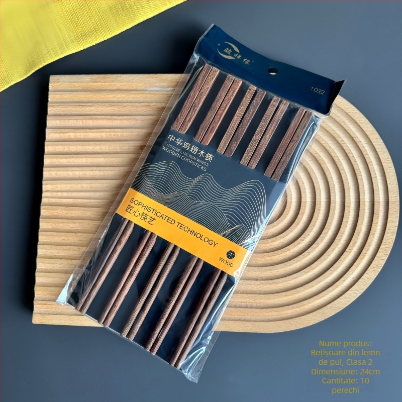 Set de 10 perechi bețișoare din lemn Padauk, bețișoare chinezești din lemn pentru bucătărie casnică