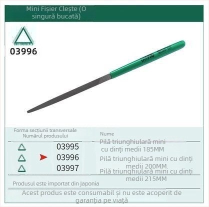 Mini fișier plat din oțel, fișier metal cu dinți medii