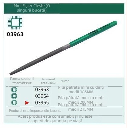 Mini fișier plat din oțel, fișier metal cu dinți medii