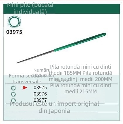 Mini fișier plat din oțel, fișier metal cu dinți medii