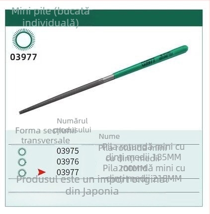 Mini fișier plat din oțel, fișier metal cu dinți medii