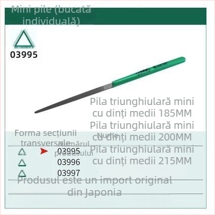 Mini fișier plat din oțel, fișier metal cu dinți medii