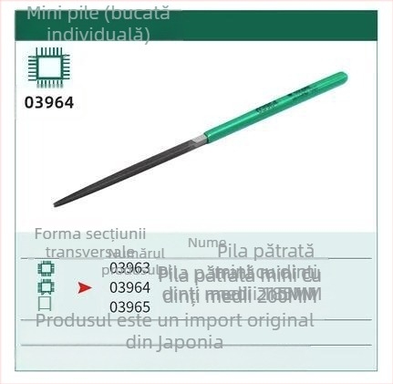 Mini fișier plat din oțel, fișier metal cu dinți medii