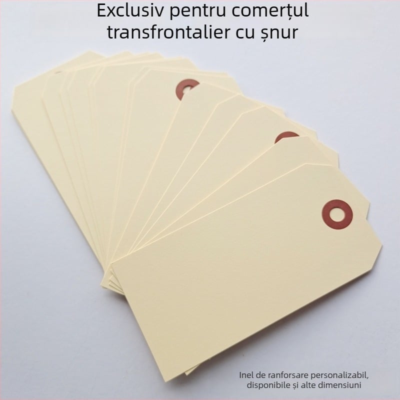 Etichetă Manila ecologică pentru agățat, din hârtie, imprimare offset color, inel de întărire cu sârmă, etichetă de preț, posibilitatea de a adăuga logo, dimensiune 6x12 cm