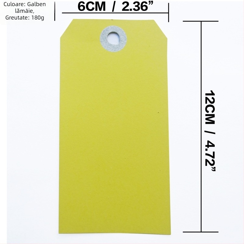 Etichetă Manila ecologică pentru agățat, din hârtie, imprimare offset color, inel de întărire cu sârmă, etichetă de preț, posibilitatea de a adăuga logo, dimensiune 6x12 cm