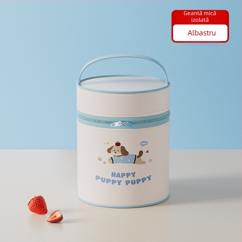 Recipient termic pentru prânz din oțel inoxidabil 304, design desen animat, compartimentare dublă, sigilat, etanș, 1,2 L