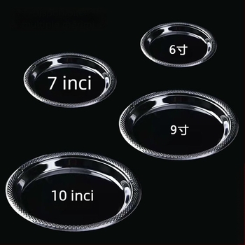 Farfurii de plastic de unică folosință, transparente, îngroșate, de mari dimensiuni, pentru uz casnic, picnic, bufet, fructe și deserturi