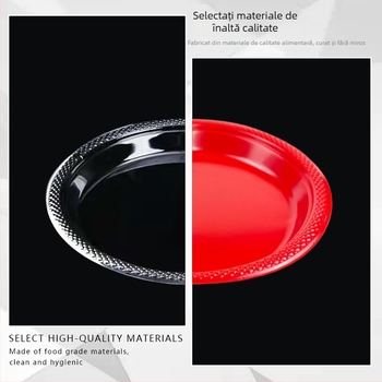 Farfurii de plastic de unică folosință, transparente, îngroșate, de mari dimensiuni, pentru uz casnic, picnic, bufet, fructe și deserturi
