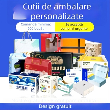 Cutie personalizată de ambalare pentru cosmetice cu finisaj argintiu pe carton, cutie color, cutie albă din carton, cutie cu insert dublu, cutie ondulată tip avion, sacoșă de hârtie, imprimare logo