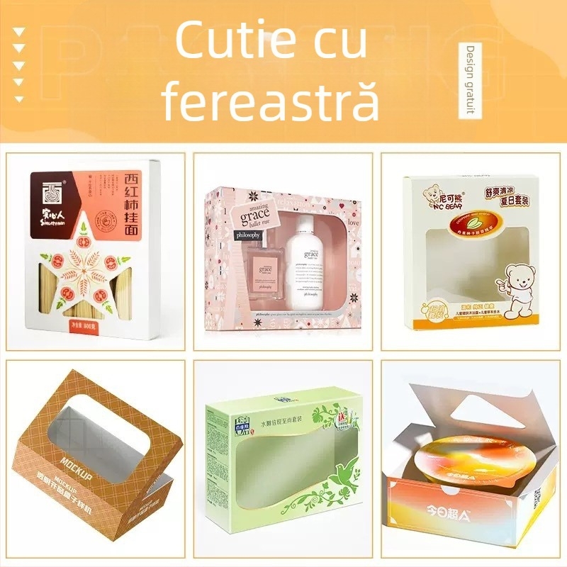 Cutie personalizată de ambalare pentru cosmetice cu finisaj argintiu pe carton, cutie color, cutie albă din carton, cutie cu insert dublu, cutie ondulată tip avion, sacoșă de hârtie, imprimare logo