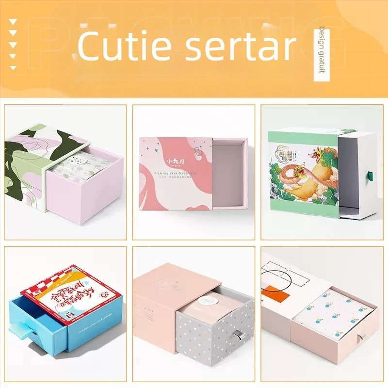 Cutie personalizată de ambalare pentru cosmetice cu finisaj argintiu pe carton, cutie color, cutie albă din carton, cutie cu insert dublu, cutie ondulată tip avion, sacoșă de hârtie, imprimare logo