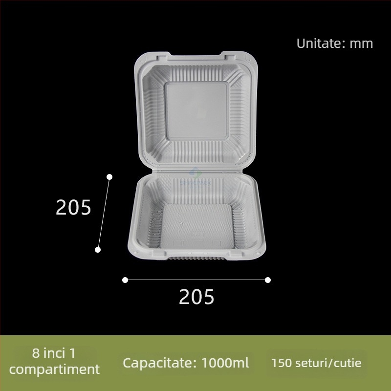 Cutie de prânz de unică folosință cu compartimente, cutie din plastic pentru fast-food, cutie pentru hamburger, cutie de prânz cu mai multe compartimente pentru uz comercial