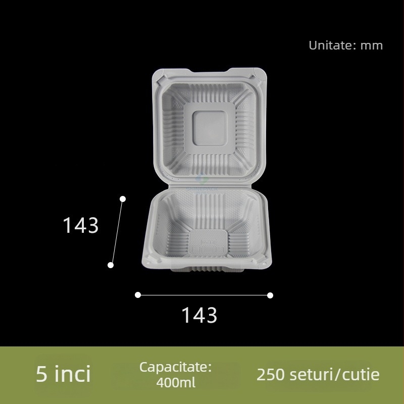 Cutie de prânz de unică folosință cu compartimente, cutie din plastic pentru fast-food, cutie pentru hamburger, cutie de prânz cu mai multe compartimente pentru uz comercial