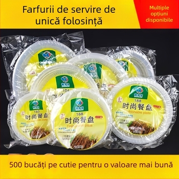 Farfurie de unică folosință, întărită, rezistentă la temperaturi înalte, din plastic, ovală mare pentru restaurante și picnicuri
