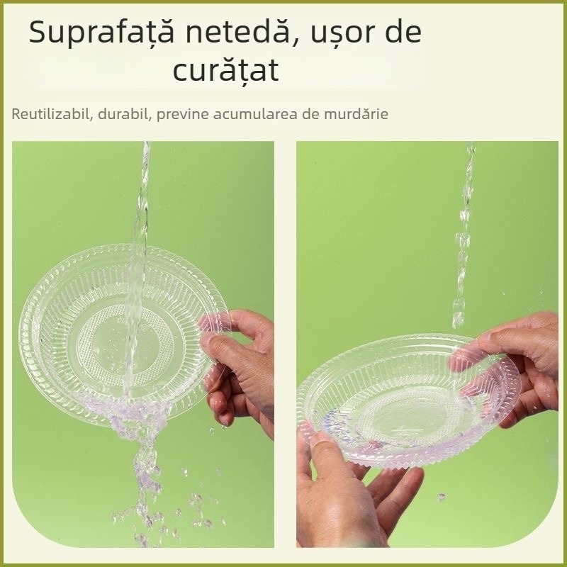 Farfurie de unică folosință, întărită, rezistentă la temperaturi înalte, din plastic, ovală mare pentru restaurante și picnicuri