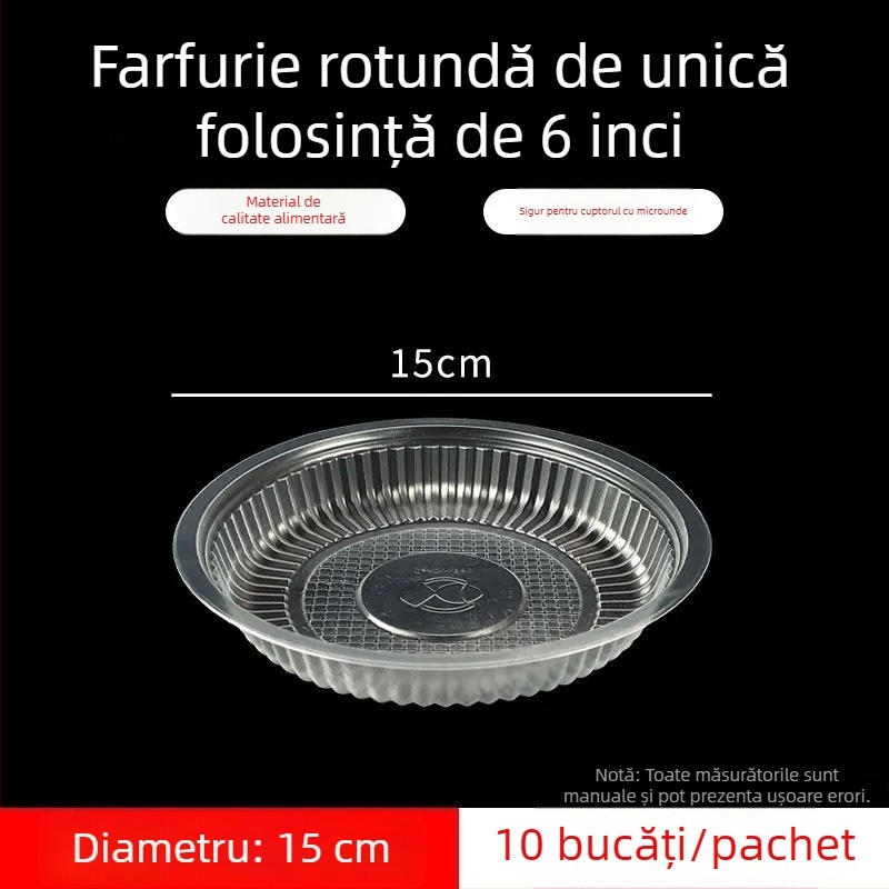 Farfurie de unică folosință, întărită, rezistentă la temperaturi înalte, din plastic, ovală mare pentru restaurante și picnicuri