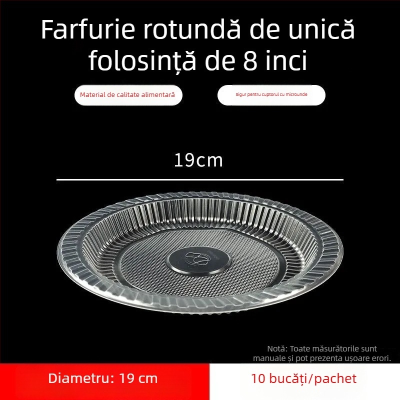 Farfurie de unică folosință, întărită, rezistentă la temperaturi înalte, din plastic, ovală mare pentru restaurante și picnicuri