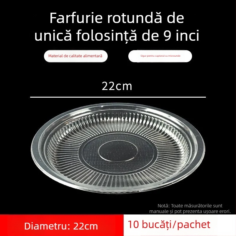Farfurie de unică folosință, întărită, rezistentă la temperaturi înalte, din plastic, ovală mare pentru restaurante și picnicuri