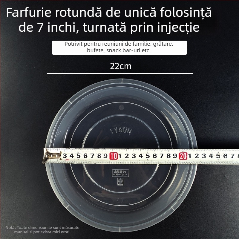 Farfurie de unică folosință, întărită, rezistentă la temperaturi înalte, din plastic, ovală mare pentru restaurante și picnicuri