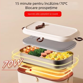 Cutie izolată pentru prânz pentru birou, gătire la aburi, porție unică, oțel inoxidabil 304