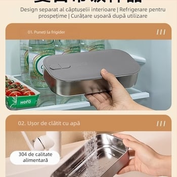 Cutie izolată pentru prânz pentru birou, gătire la aburi, porție unică, oțel inoxidabil 304