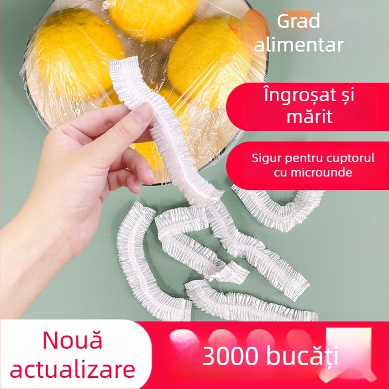 Capac de folie alimentară de unică folosință, pentru bucătărie și frigider, acoperire pentru resturi în boluri și farfurii, cu deschidere elastică, en gros