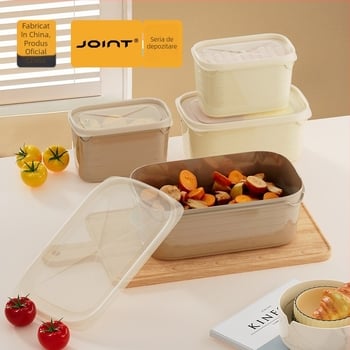 Set de depozitare sigilat pentru frigider, compatibil cu microunde, plastic alimentar, cutii dreptunghiulare de prânz pentru copii