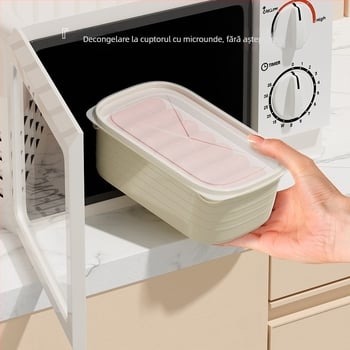 Set de depozitare sigilat pentru frigider, compatibil cu microunde, plastic alimentar, cutii dreptunghiulare de prânz pentru copii