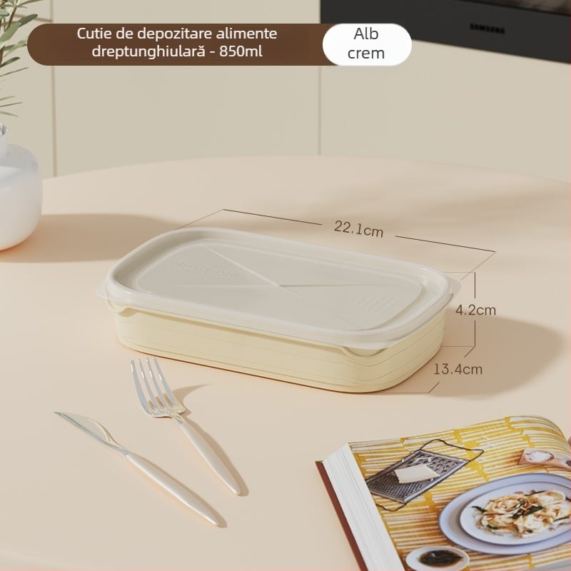 Set de depozitare sigilat pentru frigider, compatibil cu microunde, plastic alimentar, cutii dreptunghiulare de prânz pentru copii