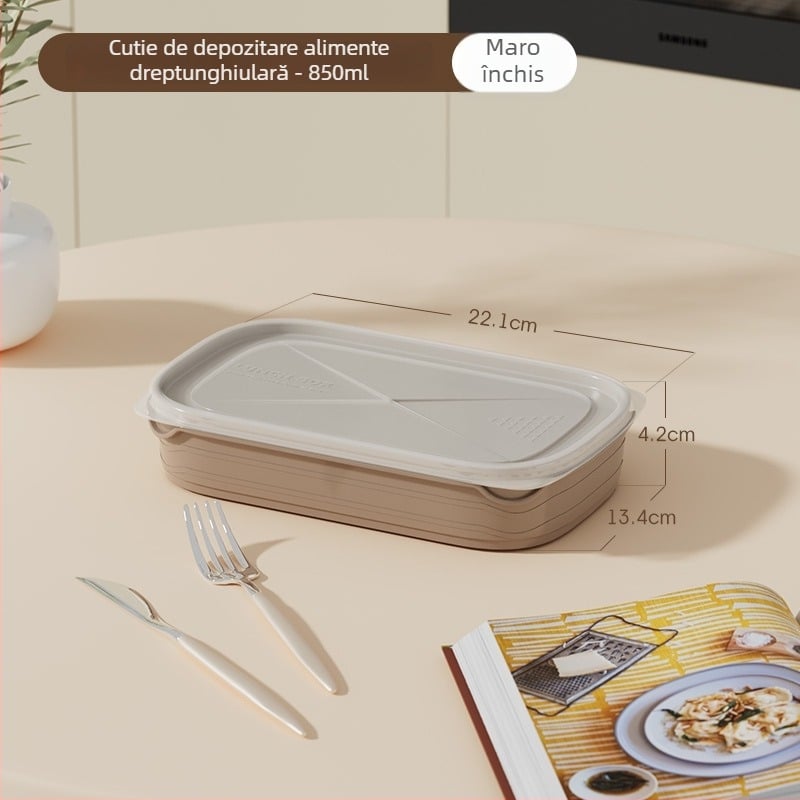 Set de depozitare sigilat pentru frigider, compatibil cu microunde, plastic alimentar, cutii dreptunghiulare de prânz pentru copii