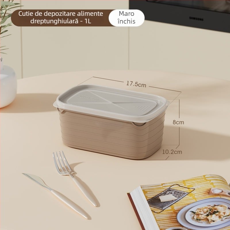 Set de depozitare sigilat pentru frigider, compatibil cu microunde, plastic alimentar, cutii dreptunghiulare de prânz pentru copii
