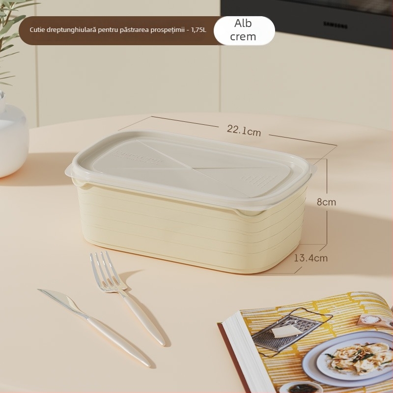Set de depozitare sigilat pentru frigider, compatibil cu microunde, plastic alimentar, cutii dreptunghiulare de prânz pentru copii