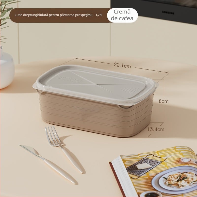 Set de depozitare sigilat pentru frigider, compatibil cu microunde, plastic alimentar, cutii dreptunghiulare de prânz pentru copii