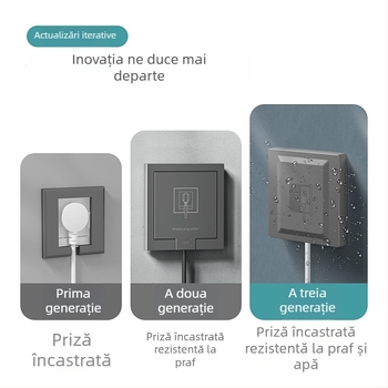 Priză încastrată ascunsă, tip 86, cu cinci contacte, pentru perete, panou impermeabil pentru frigider