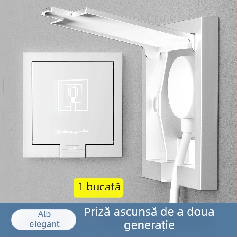 Priză încastrată ascunsă, tip 86, cu cinci contacte, pentru perete, panou impermeabil pentru frigider