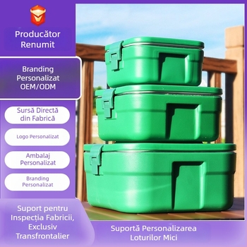 Set din trei piese izolat, cu recipiente pătrate pentru utilizare în exterior, încălzire și răcire