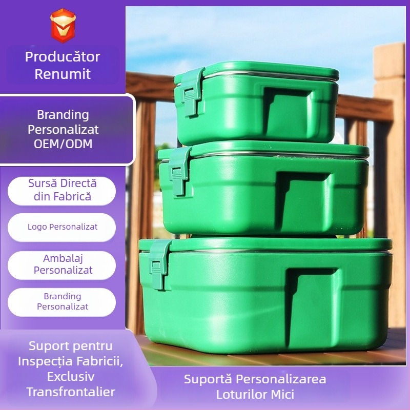 Set din trei piese izolat, cu recipiente pătrate pentru utilizare în exterior, încălzire și răcire