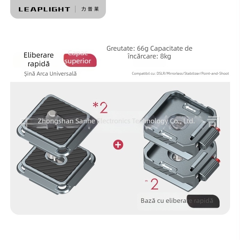 Placă de eliberare rapidă din metal pentru DSLR, sistem de eliberare rapidă compatibil cu stabilizatorul Zhiyun și capul de trepied