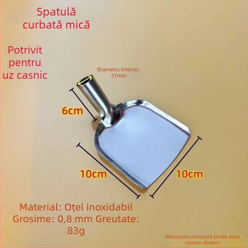 Spatulă din oțel inoxidabil îngroșată pentru gătit acasă, spatulă mare de bucătărie cu mâner din lemn, protecție împotriva arsurilor, stil tradițional