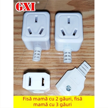 Prelungitor de alimentare din cupru pur, conform standardelor naționale, conector feminin cu două găuri, doi pini plati și priză de monitorizare a alimentării