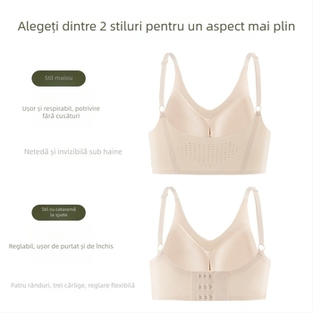 Sutien fara cusături cu burete pentru bust mic, susține și adună, respirabil, stil vestă, închidere pe spate, imprimeu cu desene animate, pentru femei