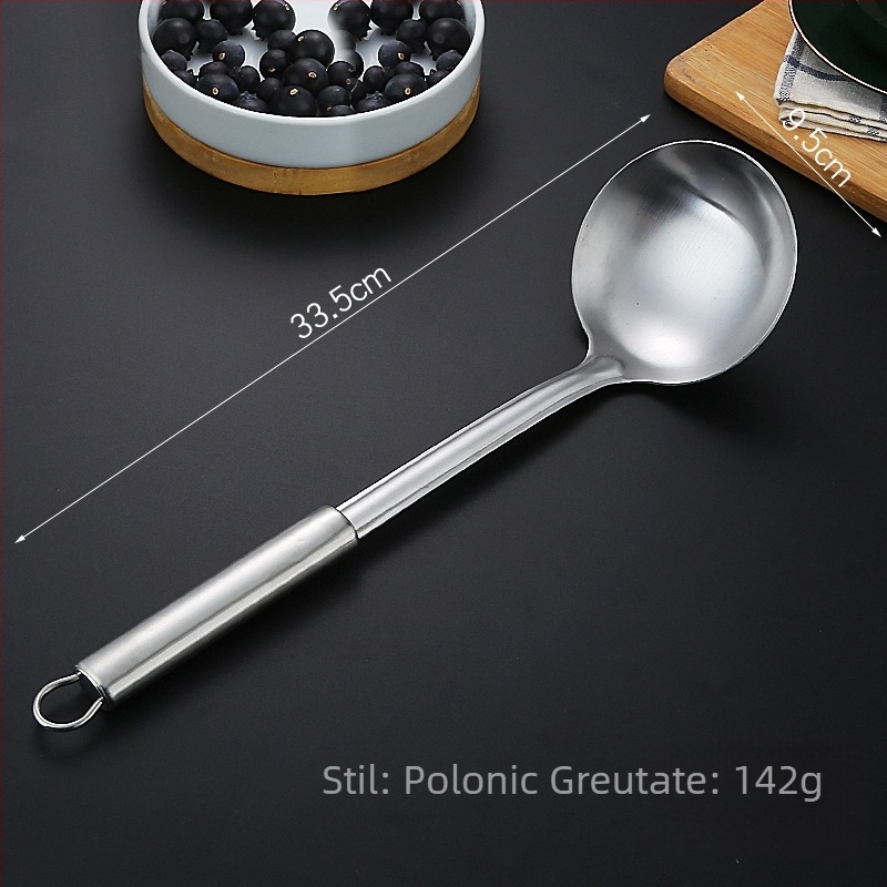 Set de spatule din oțel inoxidabil 430 – spatule pentru prăjit, lingură, strecurător mare, mâner gros, set complet