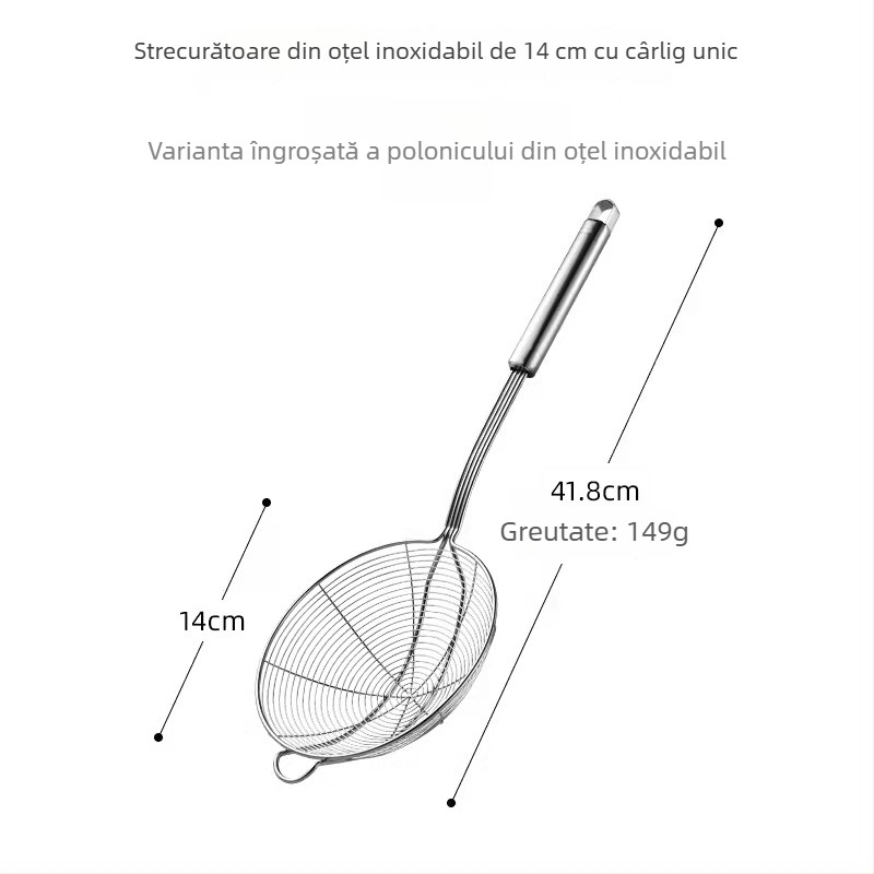 Sită din oțel inoxidabil îngroșat, cu patru linii, pentru oală fierbinte, strecurătoare din plasă pentru tăiței prăjiți