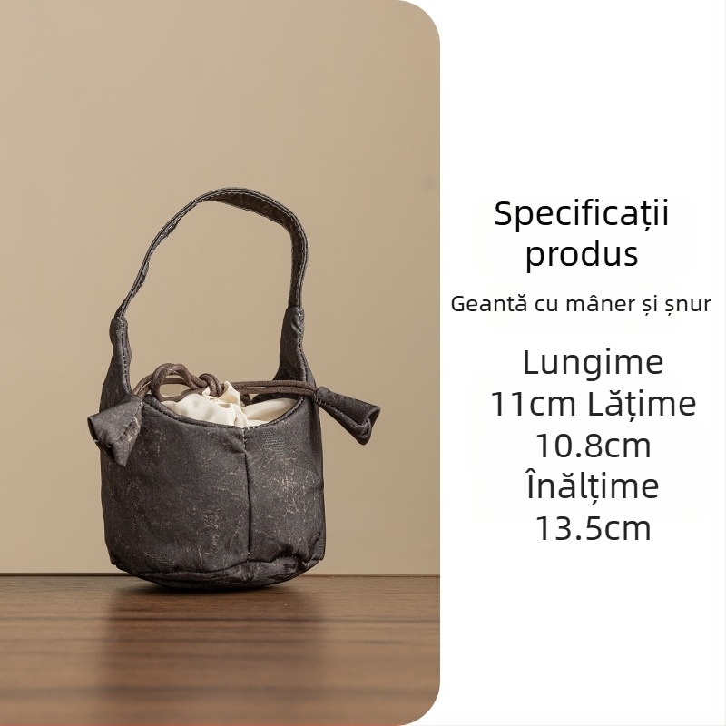 Geantă de organizare a setului de ceai pentru călătorii — husă din material textil pentru ceainic și cești, set de ceai portabil pentru exterior