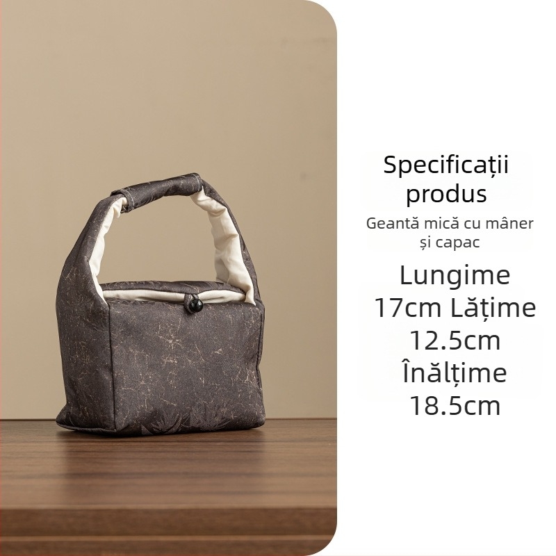 Geantă de organizare a setului de ceai pentru călătorii — husă din material textil pentru ceainic și cești, set de ceai portabil pentru exterior