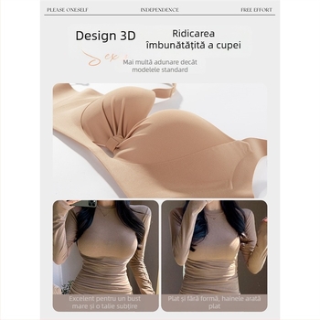 Sutien feminin fără fir, push-up, pentru sâni mici, fără cusături, design perforat, susținere moale, anti-lăsare a sânilor