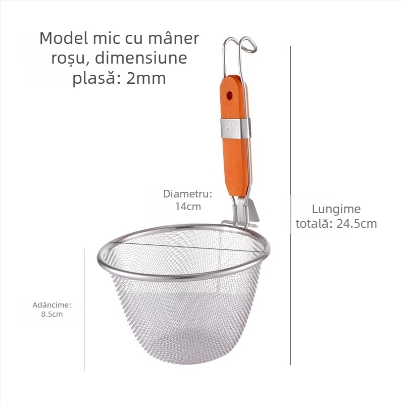 Filtru din oțel inoxidabil pentru bucătărie — coș mare de strecurare pentru paste și tăiței