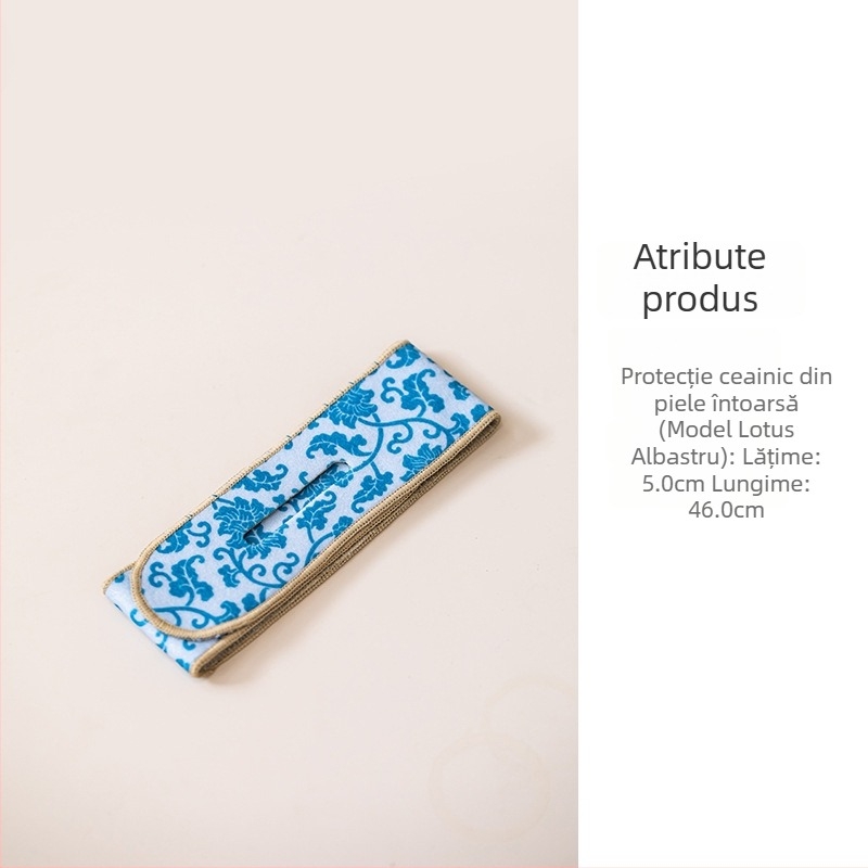 Sitaozhai bandă de protecție din piele întoarsă pentru ceainic și bol, accesorii textile pentru ceai, pentru drumeții în aer liber