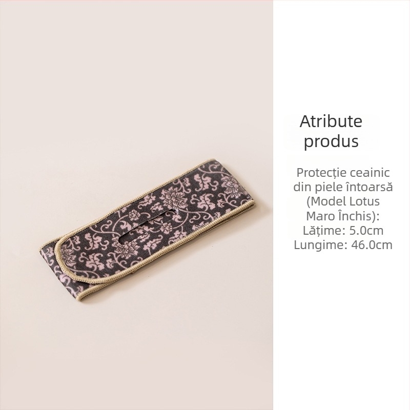 Sitaozhai bandă de protecție din piele întoarsă pentru ceainic și bol, accesorii textile pentru ceai, pentru drumeții în aer liber