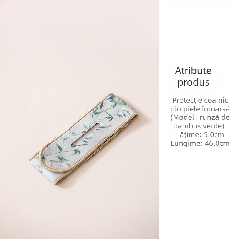 Sitaozhai bandă de protecție din piele întoarsă pentru ceainic și bol, accesorii textile pentru ceai, pentru drumeții în aer liber